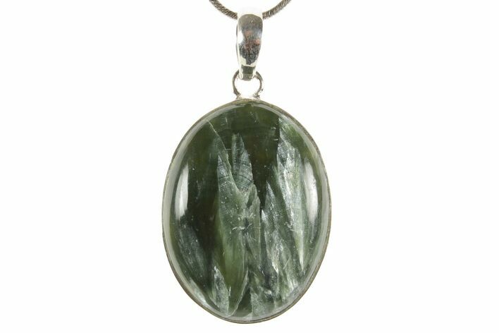 Polished Seraphinite Pendant (Necklace) - Sterling Silver #369939
